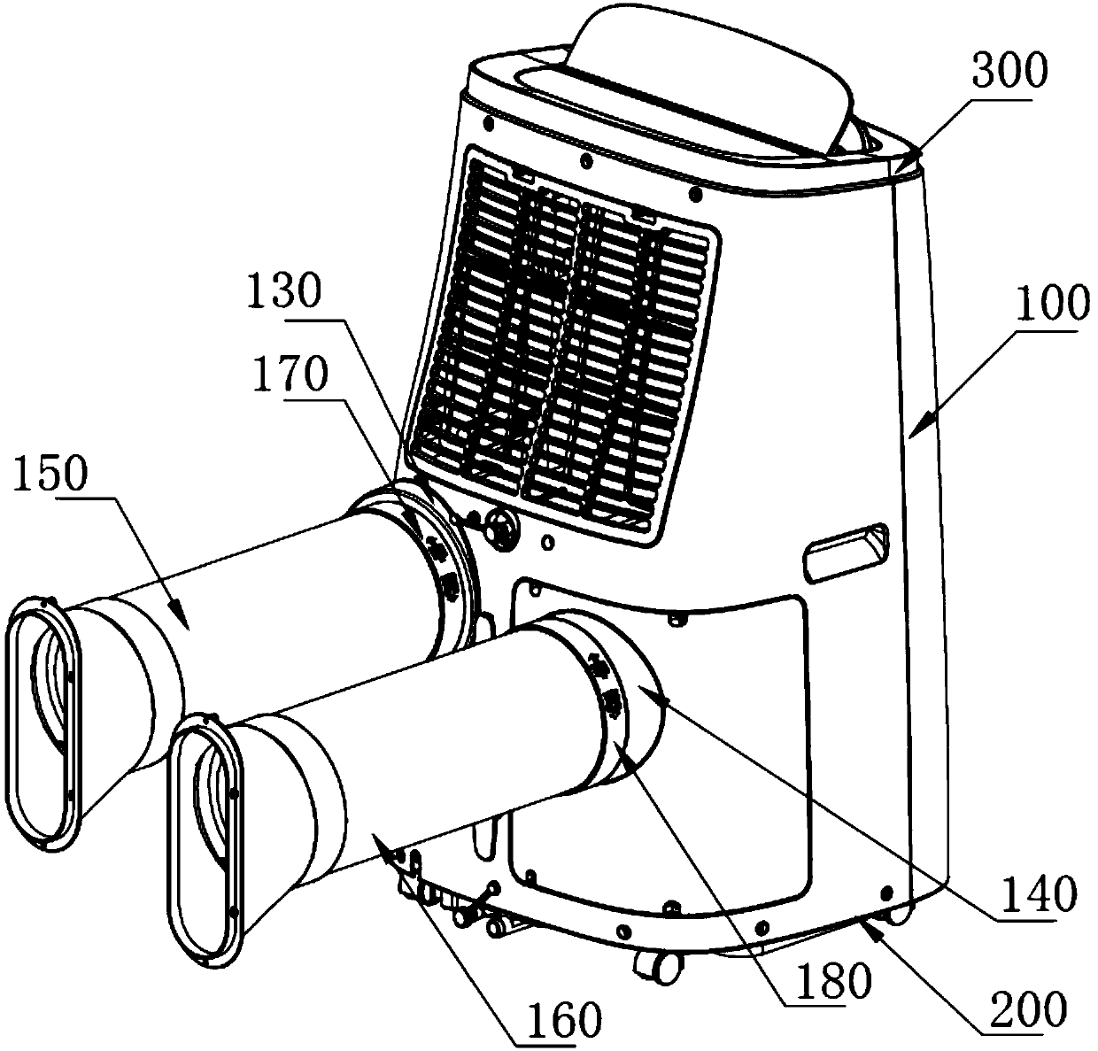 Stable type mobile air conditioner convenient to assemble