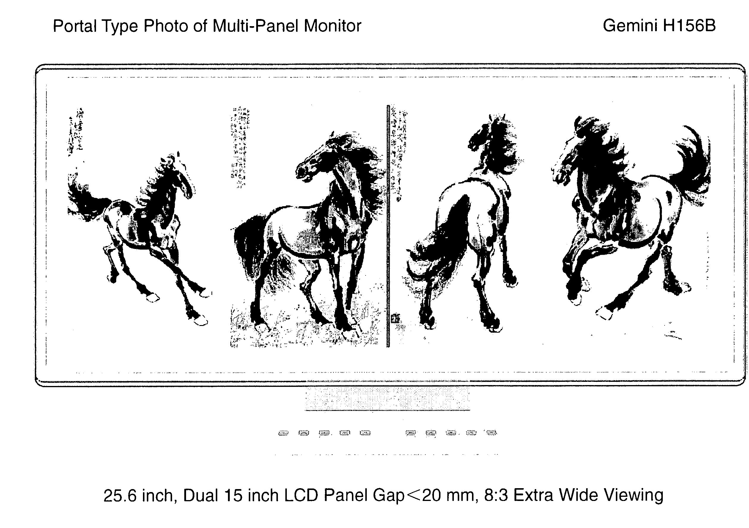 Multi-panel monitor displaying systems