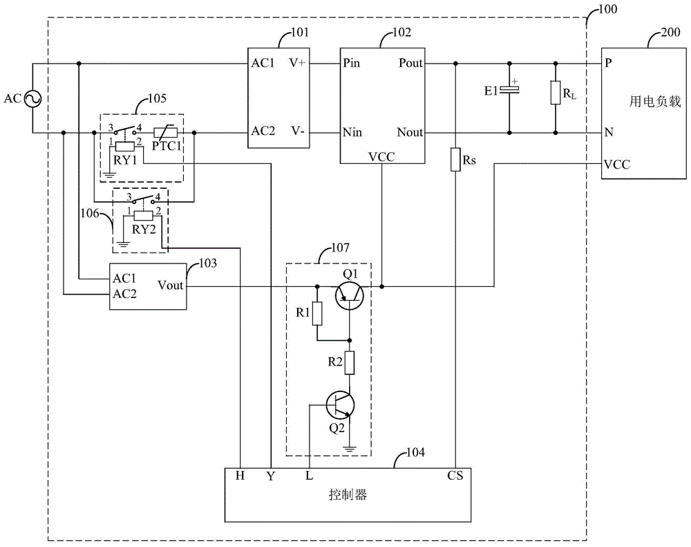 Variable-frequency air conditioner and power supply control circuit thereof