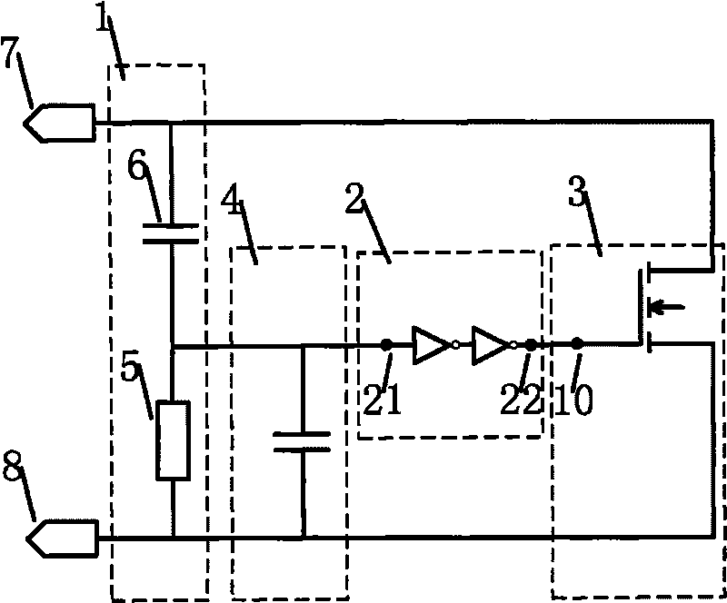 Electrostatic damage protective device with noise immunologic function and control method thereof