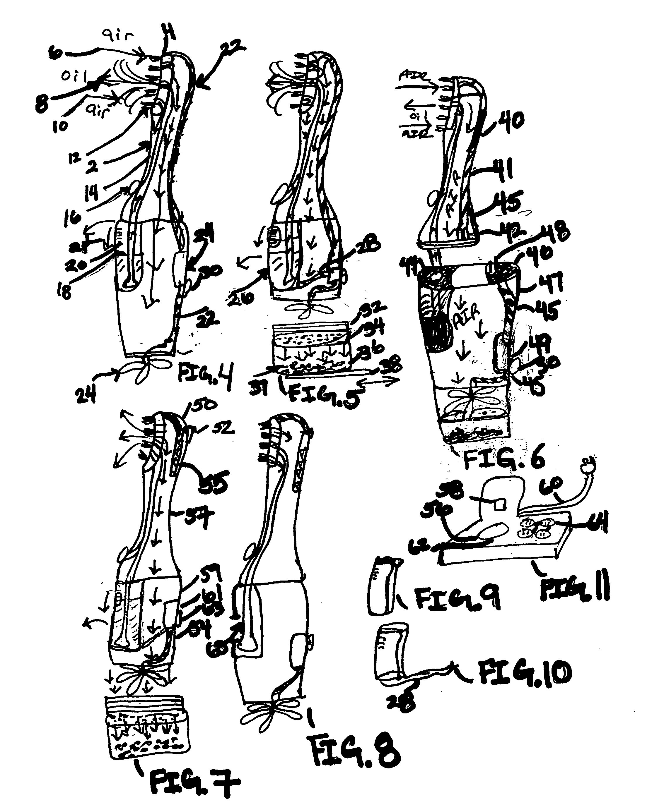 Scalp vacuum and massager, combined oil heating and dispensing device