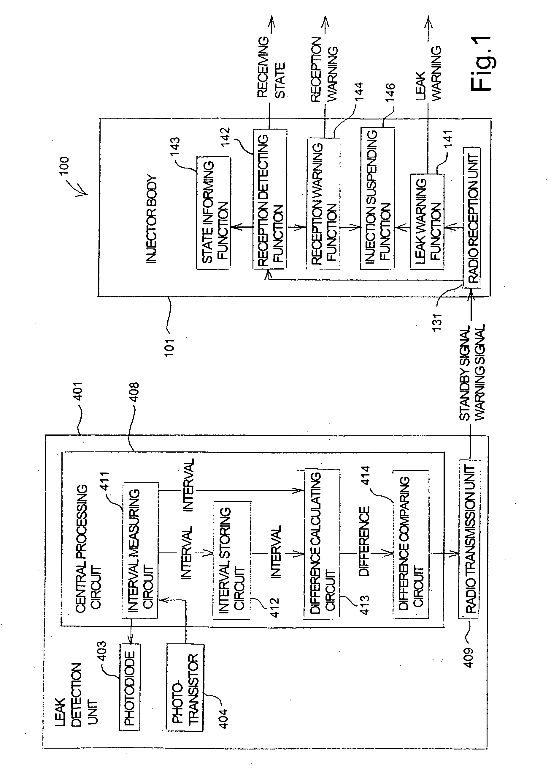 Leak detector for detecting leak of liquid injected into blood vessel using pulse signal