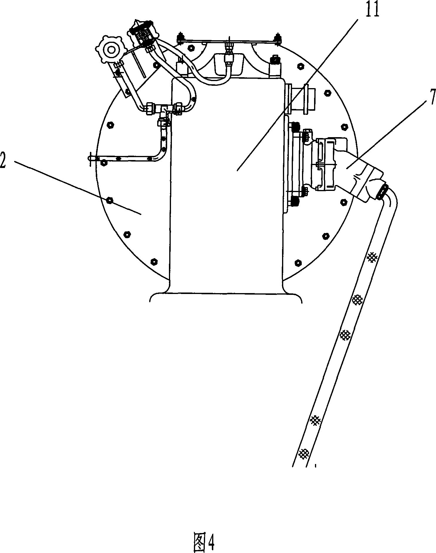 Fire-fighting vehicle-mounted vortex jetting fire extinguisher