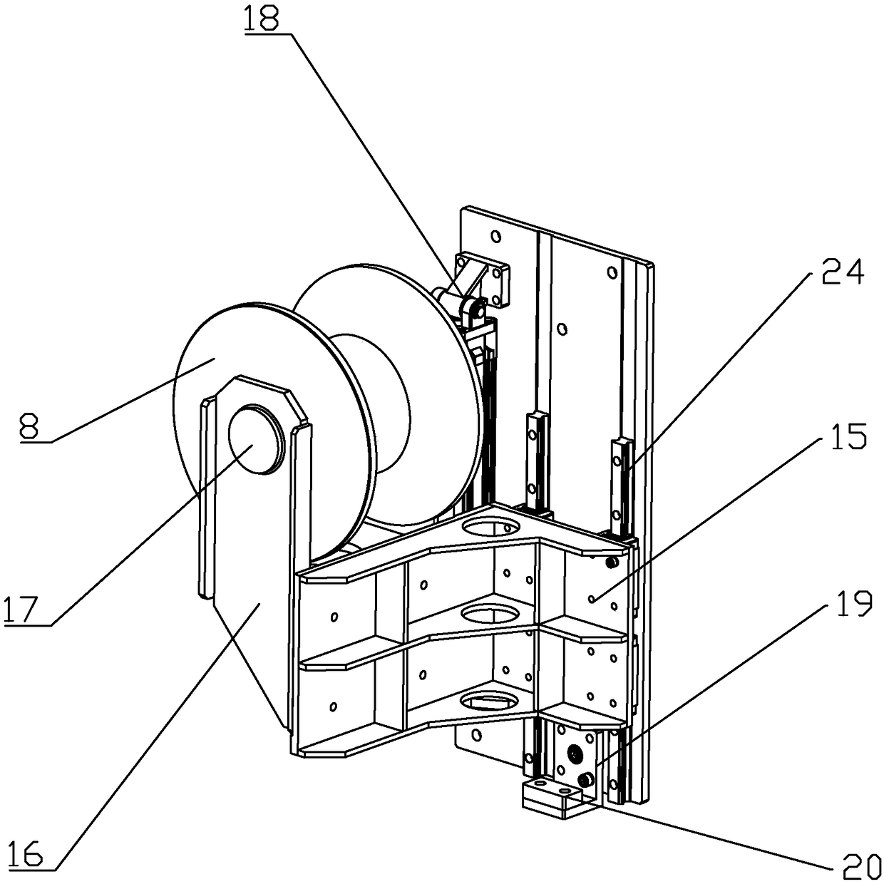 Servo supporting and blanking device used for laser pipe cutting machine