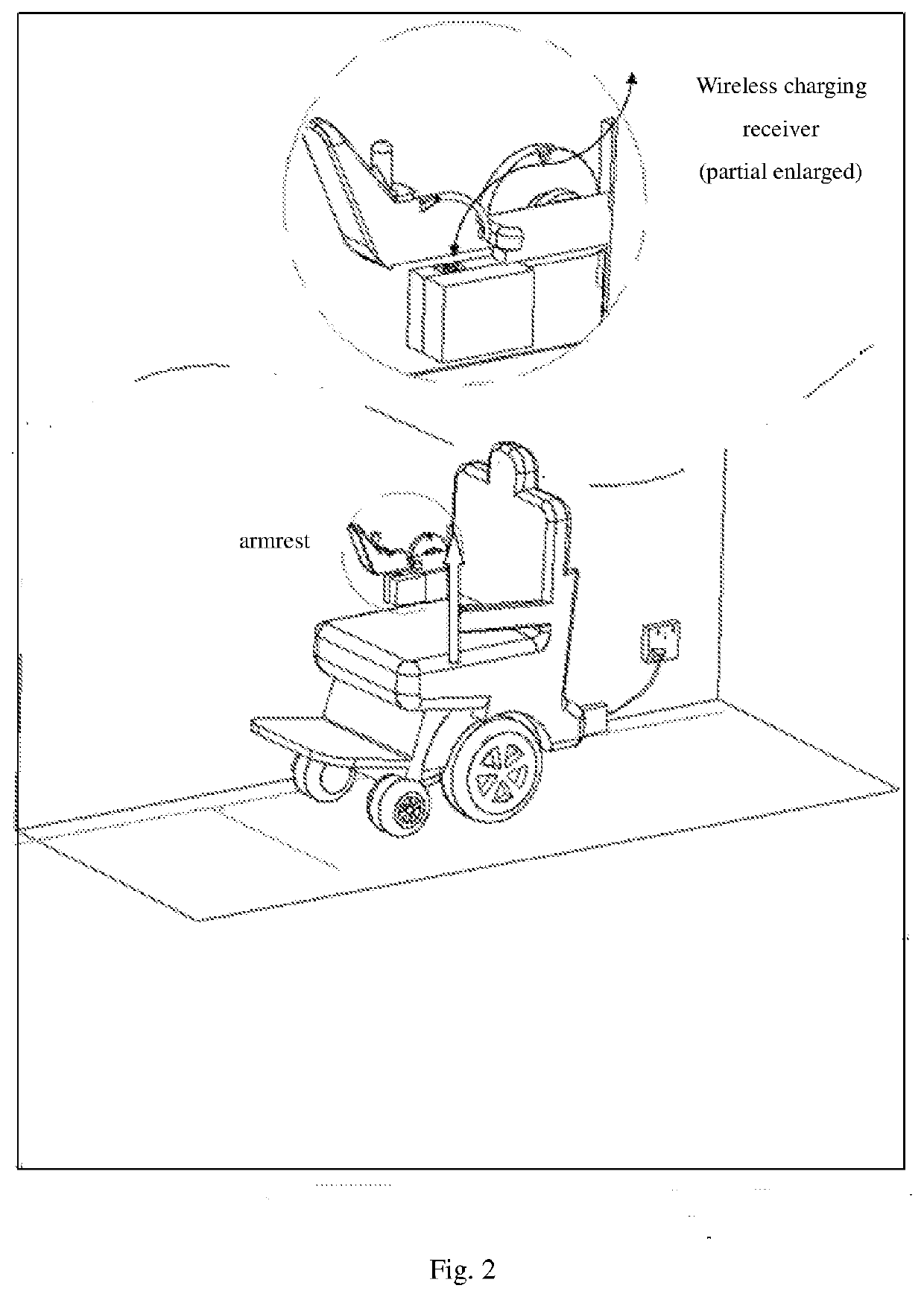 Intelligent power wireless charging system for electric wheelchairs