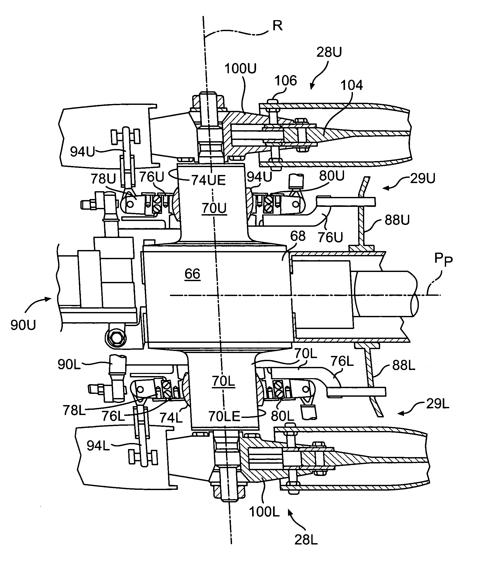 Swashplate and pitch link arrangement for a coaxial counter rotating rotor system