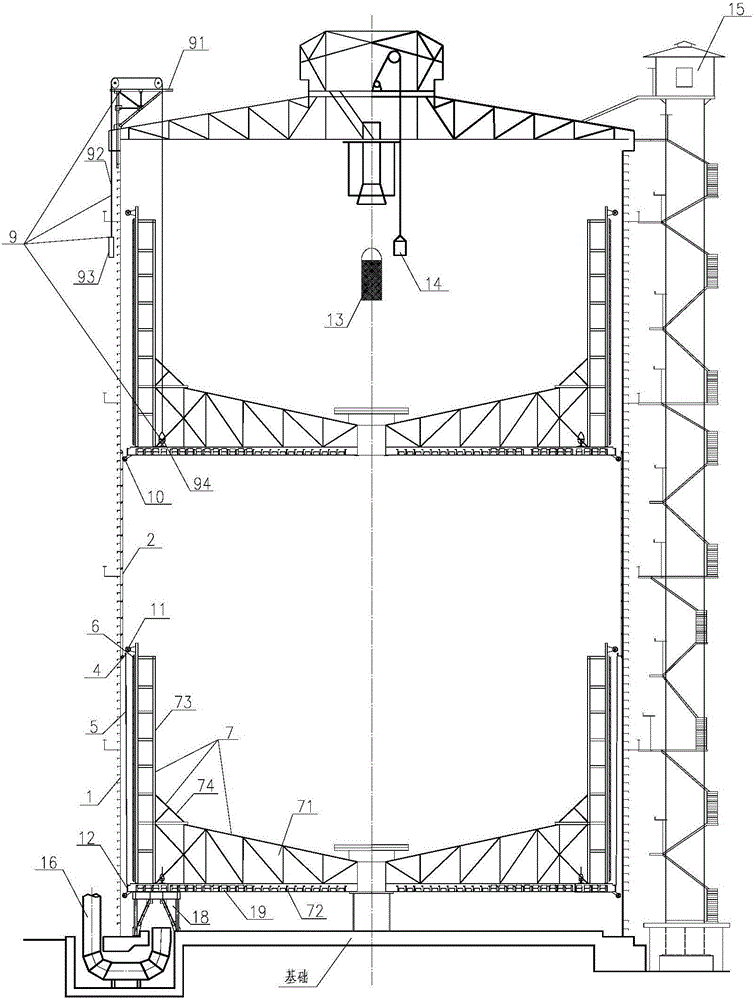 Single-stage rubber membrane sealed gas holder reconstructed from regular polygonal thin oil sealed gas holder