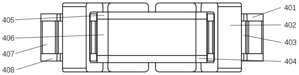 Full-suspension revolving door device