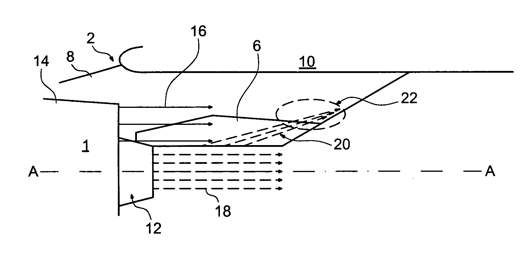 Vortex generator at hot gas output