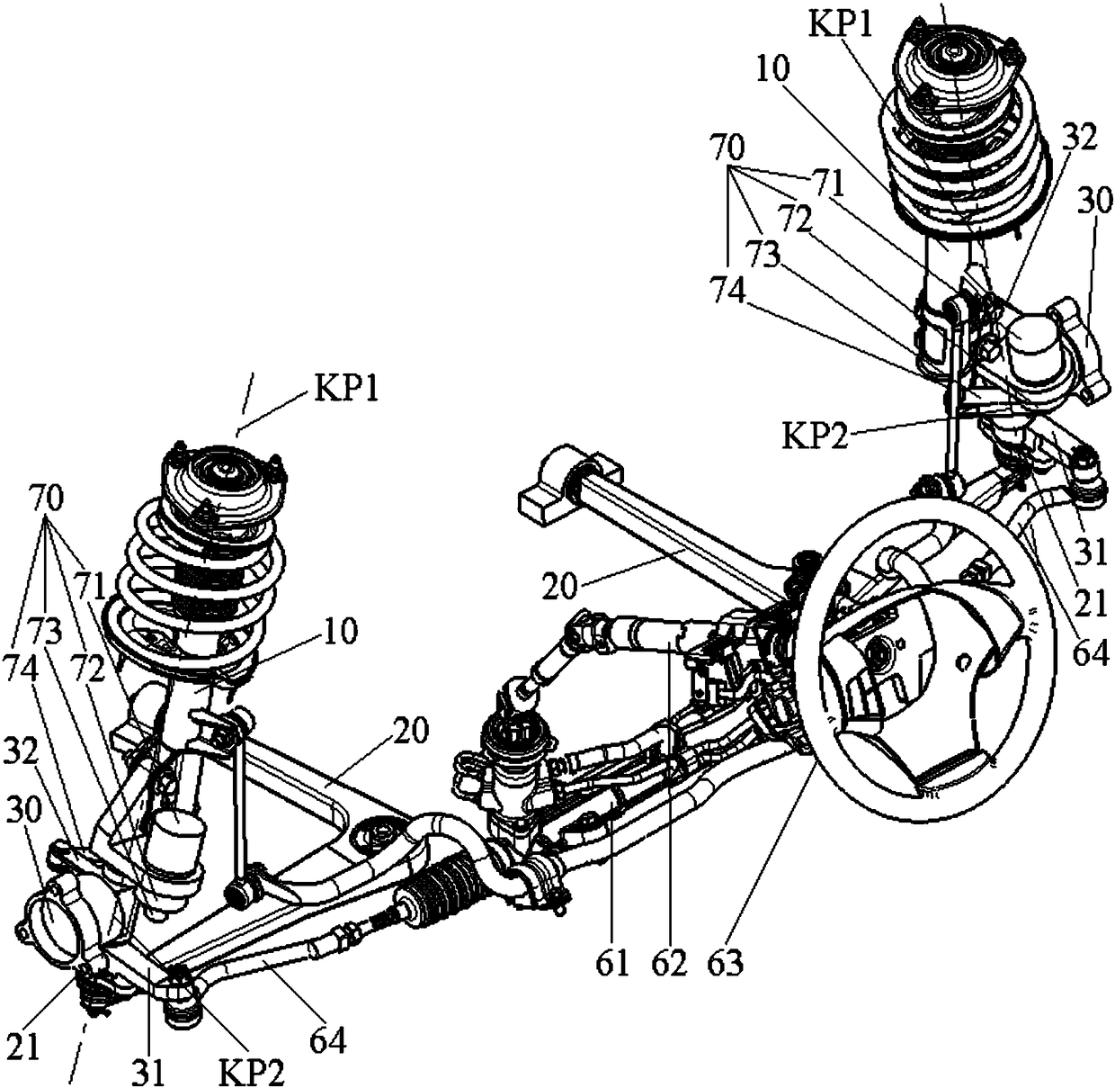 Steering and suspension system