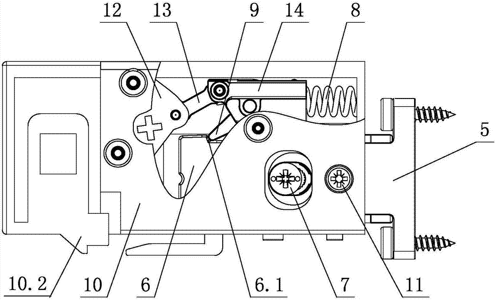 An adjustable limit mechanism for the front panel of a furniture drawer