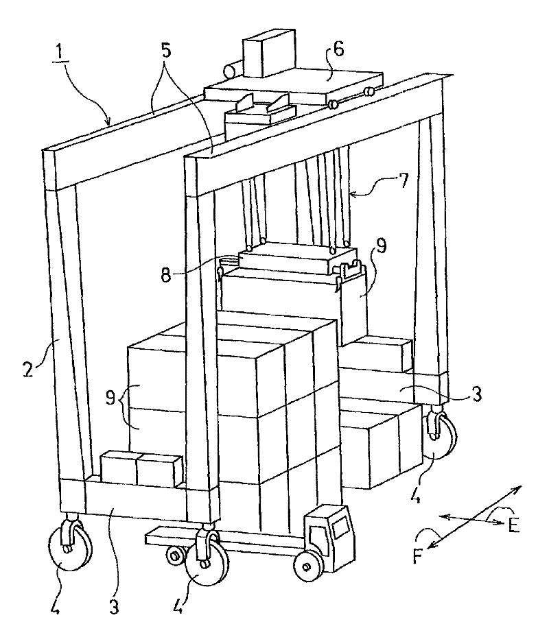 Rope reeving structure for crane