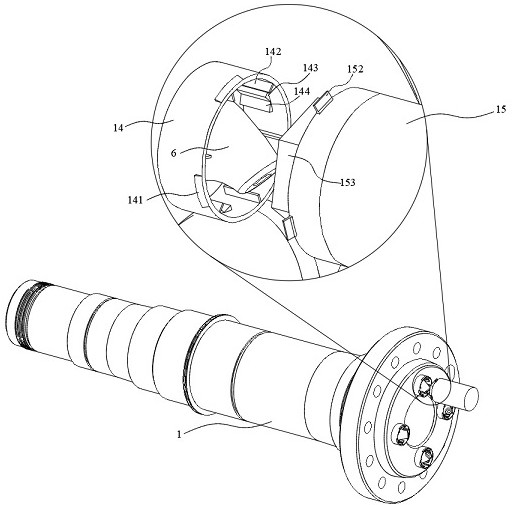 Main shaft capable of blocking nozzle and working method