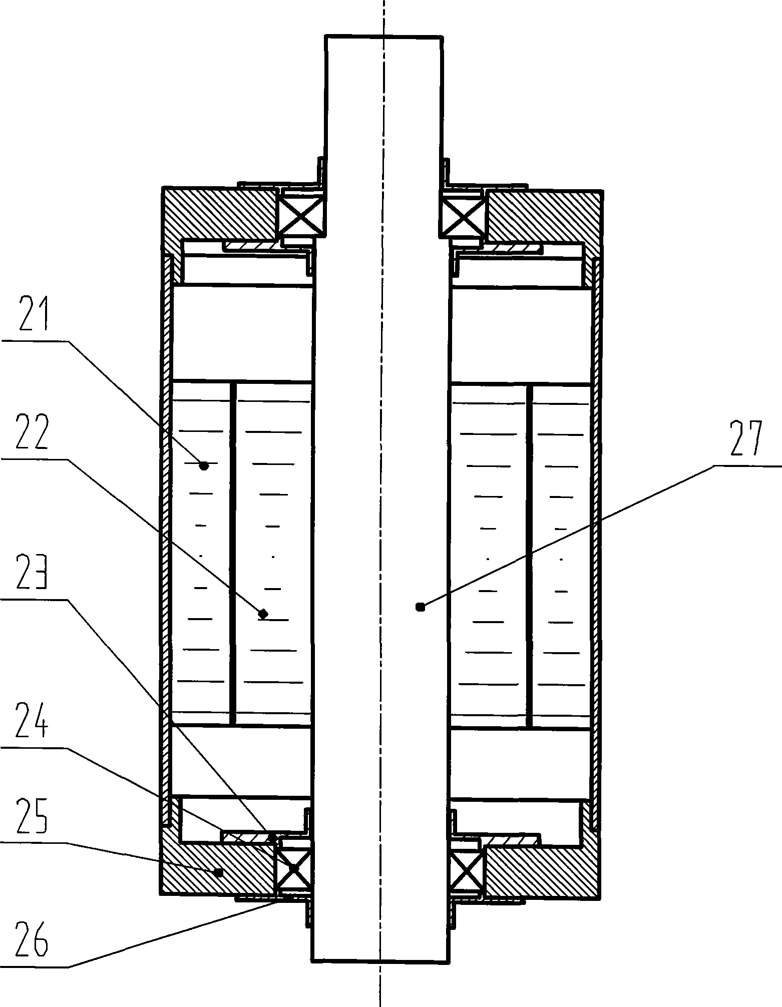 Permanent magnet direct driving motor with large axial directional load