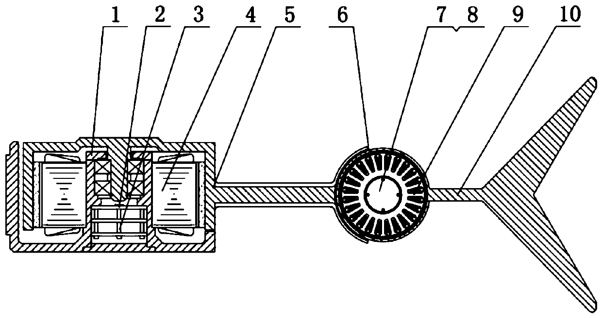 Bionic fish swinging joint integrated driving device