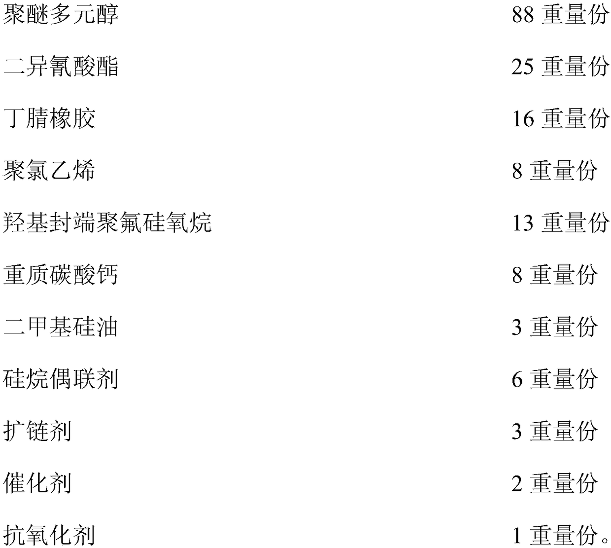 Polyurethane type oil-resistant sealant as well as preparation method and application thereof