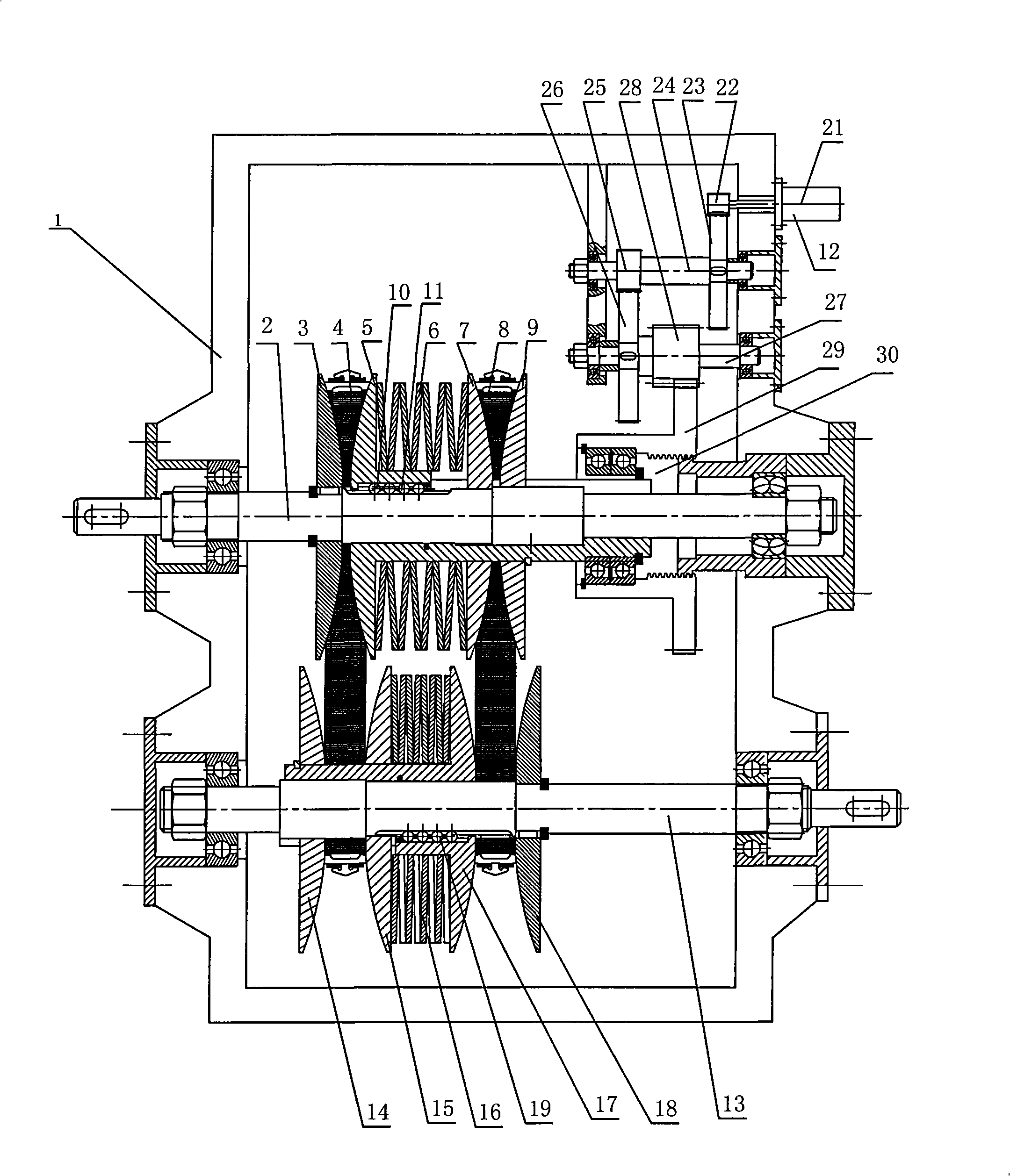 Bimetallic strip stepless variable drive