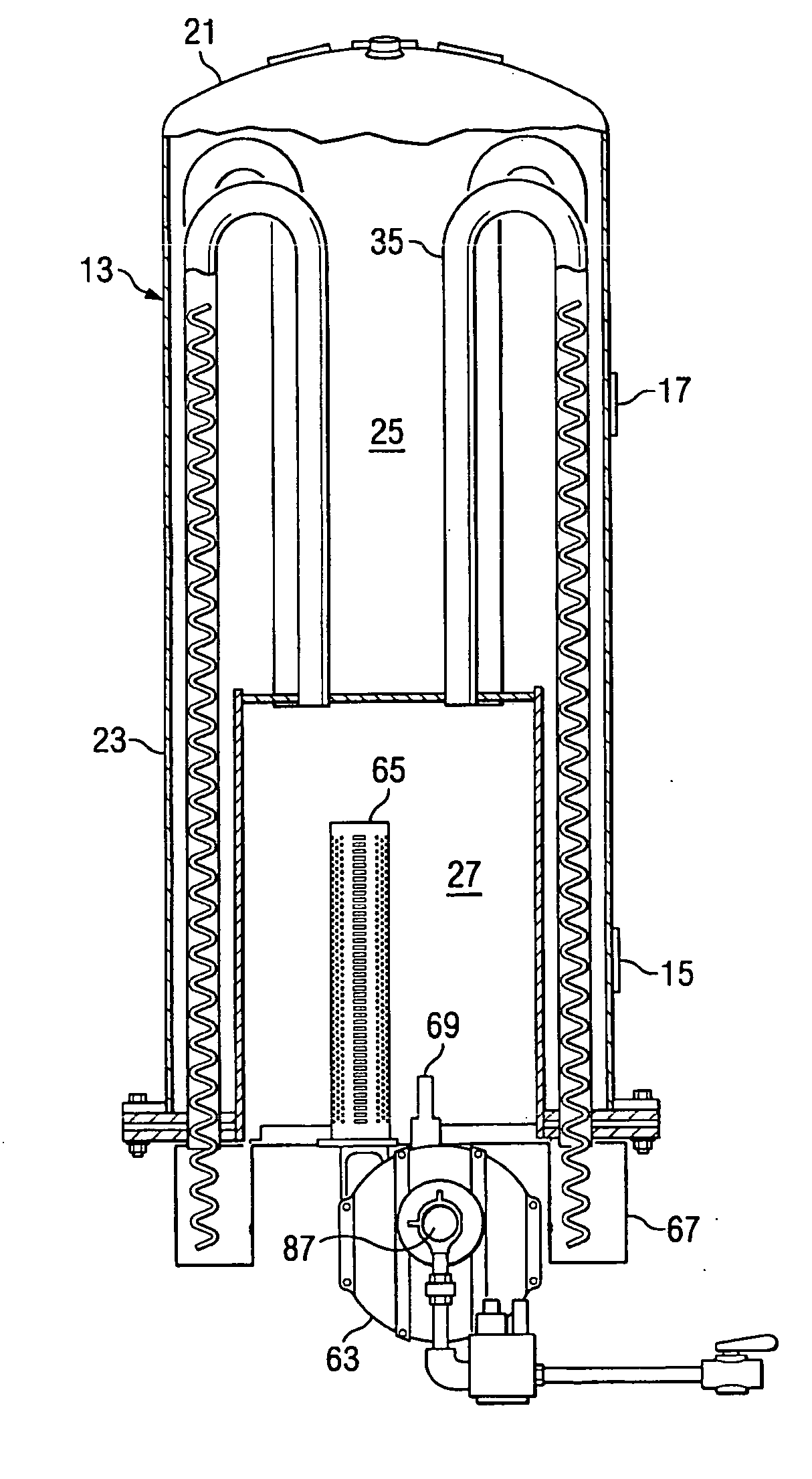 Condensing gas fired water heater