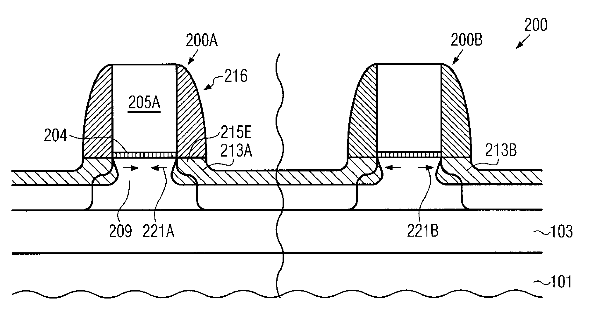 Reducing transistor junction capacitance by recessing drain and source regions