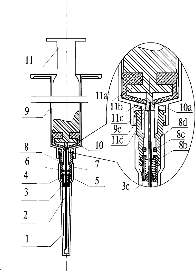 Active type safety syringe and safety injection needle