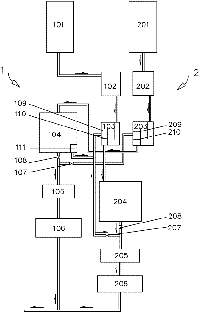 Water plant flow cross energy-saving system