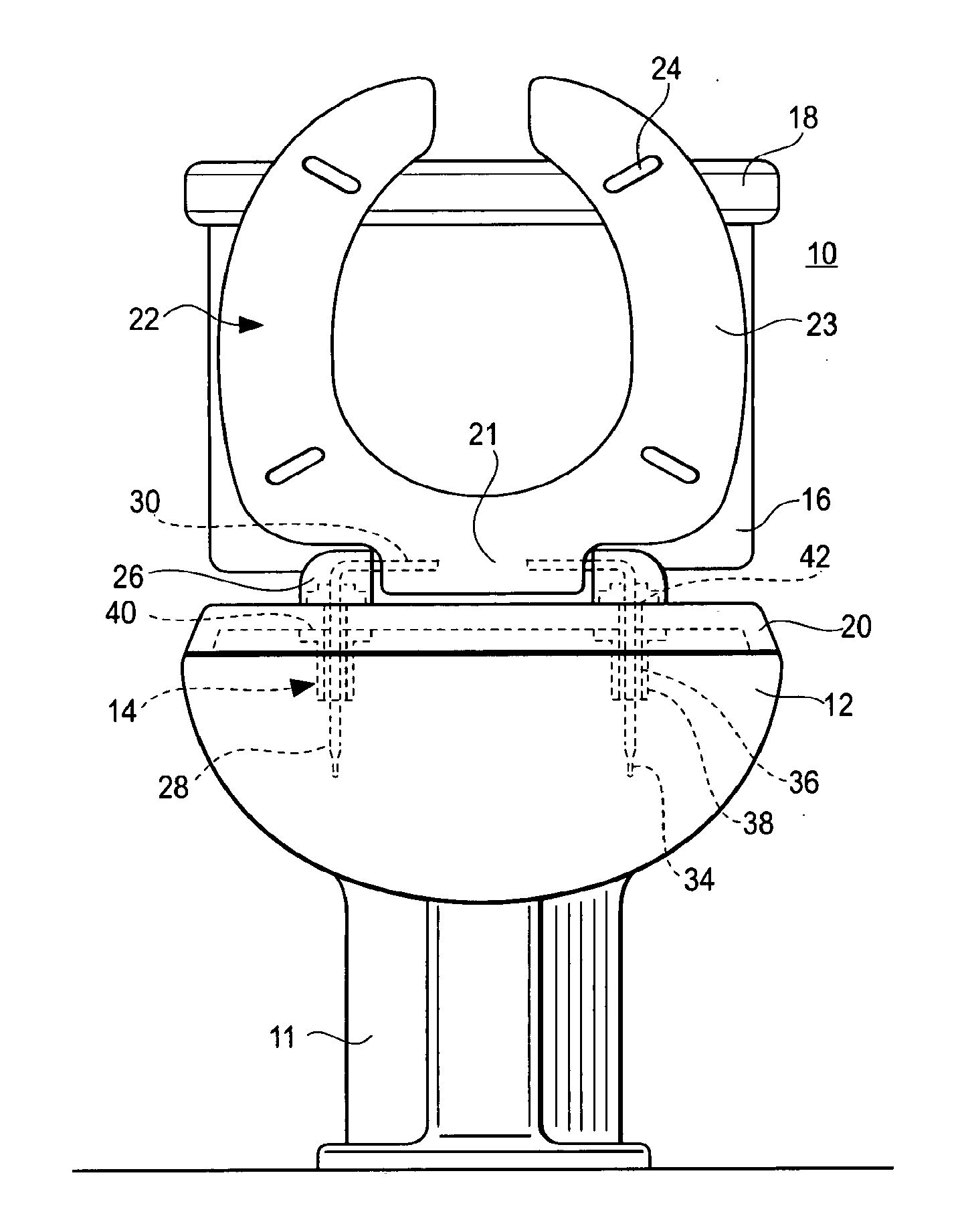 Toilet and toilet seat mounting system