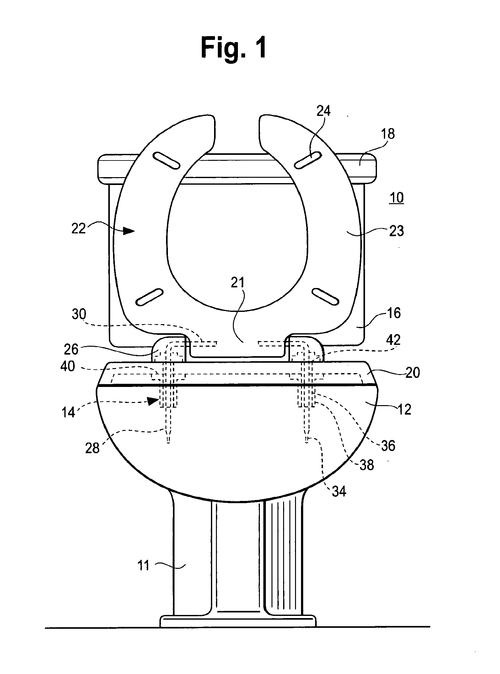 Toilet and toilet seat mounting system