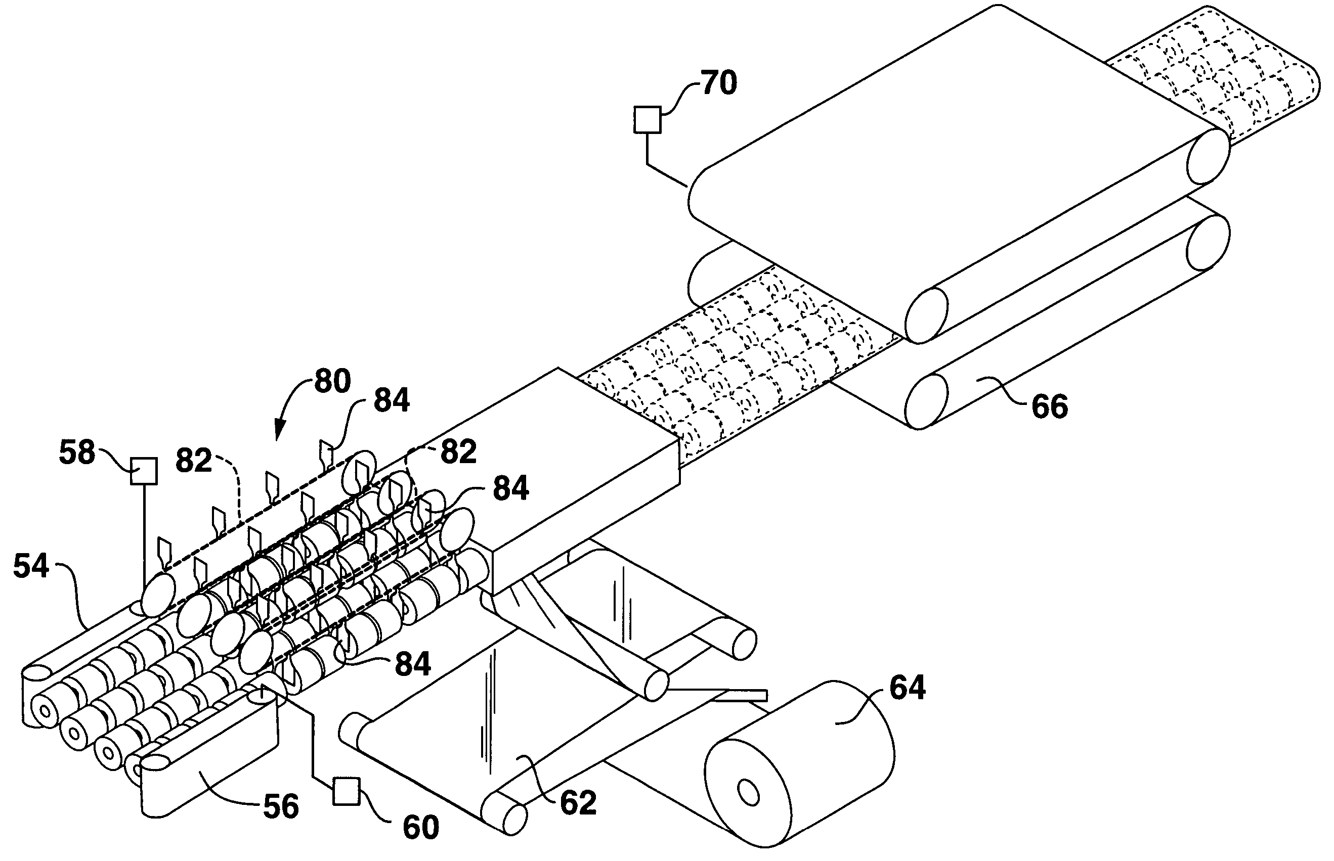 Variable position constant force packaging system and process for using same