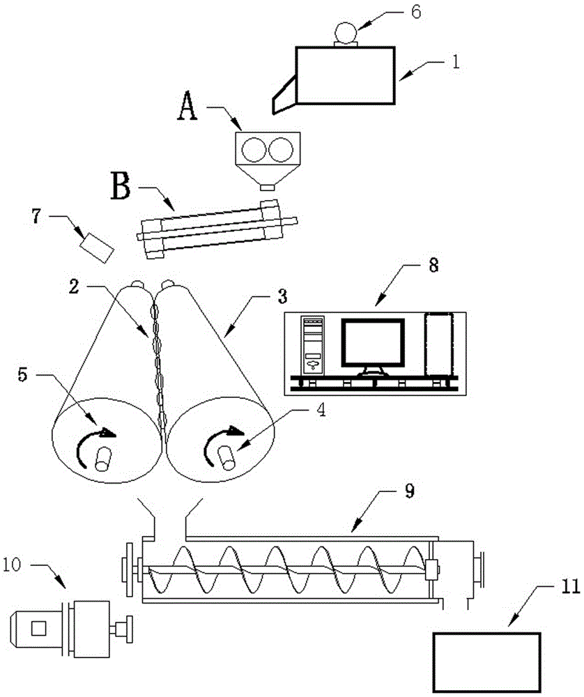 Screw conveying tapered rotary drum type computer-monitored fed walnut pulp removing package machine