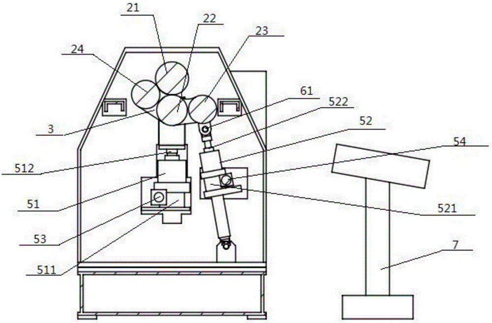 Three-roller linkage adjustable numerical control four-roller veneer reeling machine