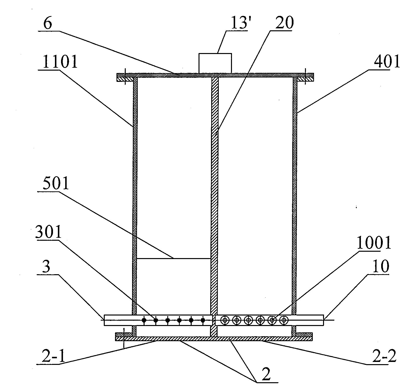 Horizontal circulation and parallel fluidization chemical looping combustion device