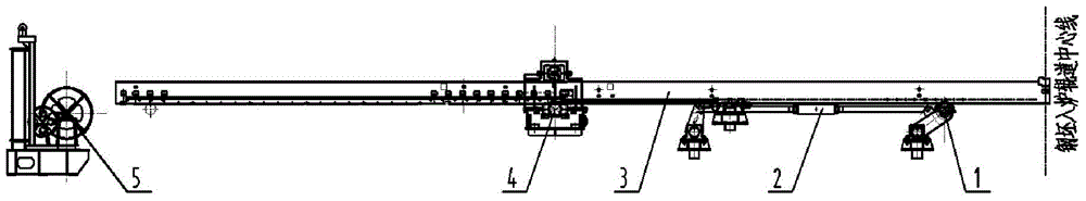 Flexible production device for directly charging high-temperature casting blanks in sequence