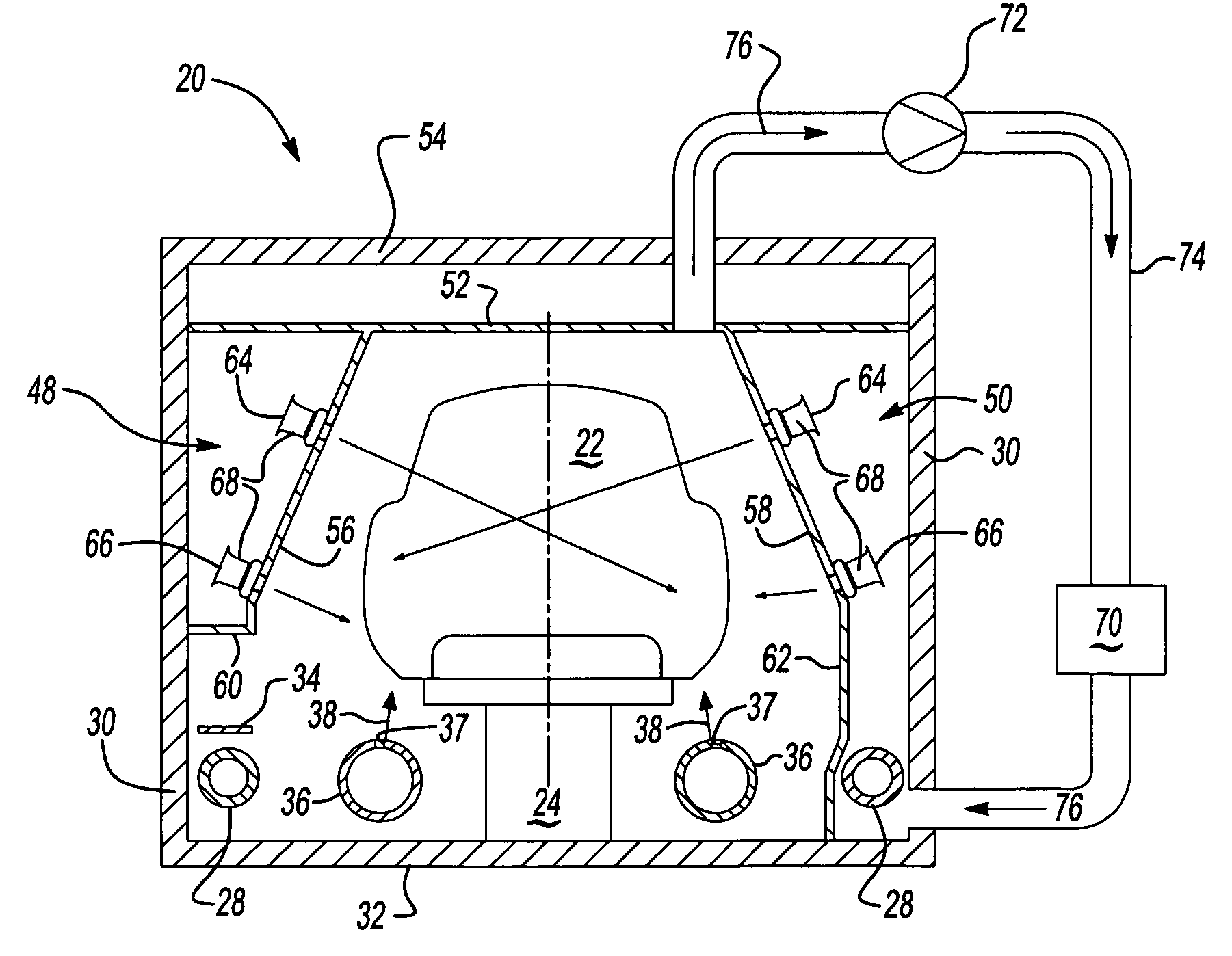 Radiant tube and convection oven