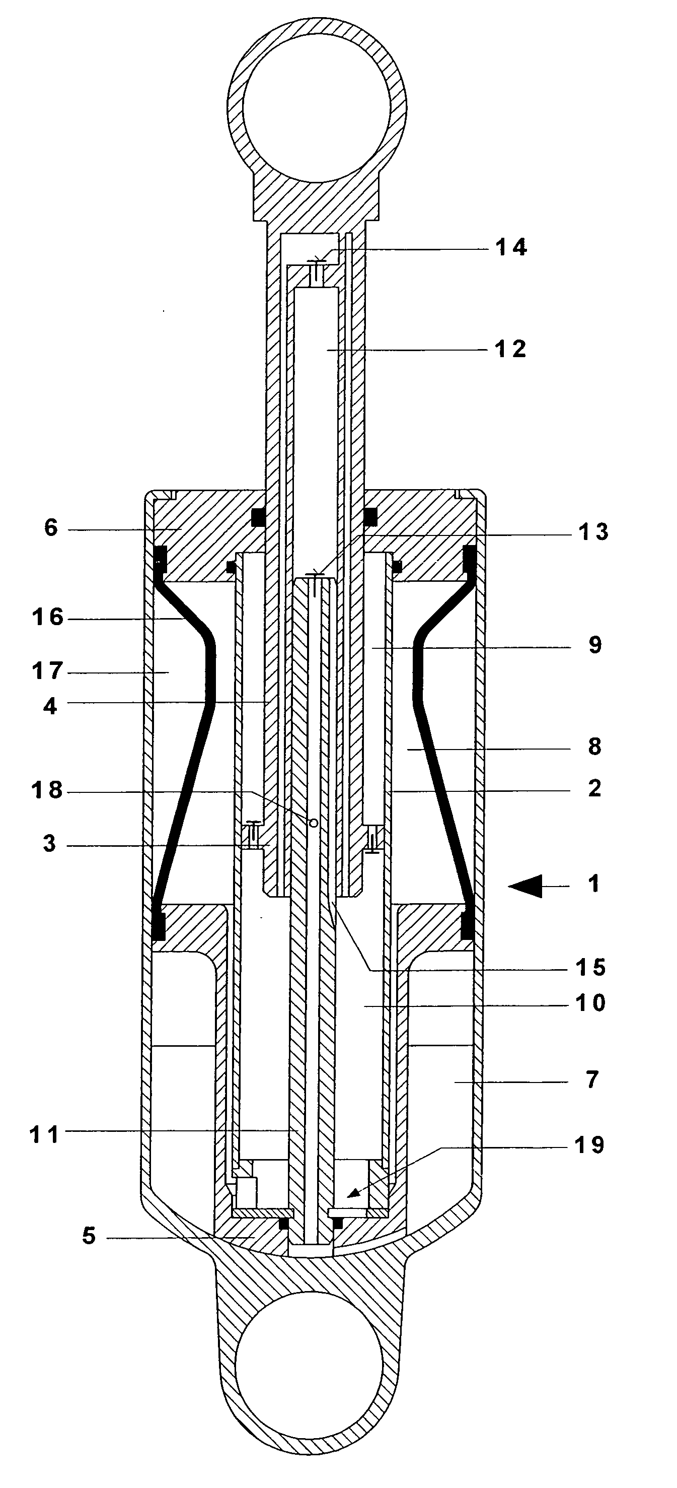 Self-pumping hydropneumatic suspension strut unit