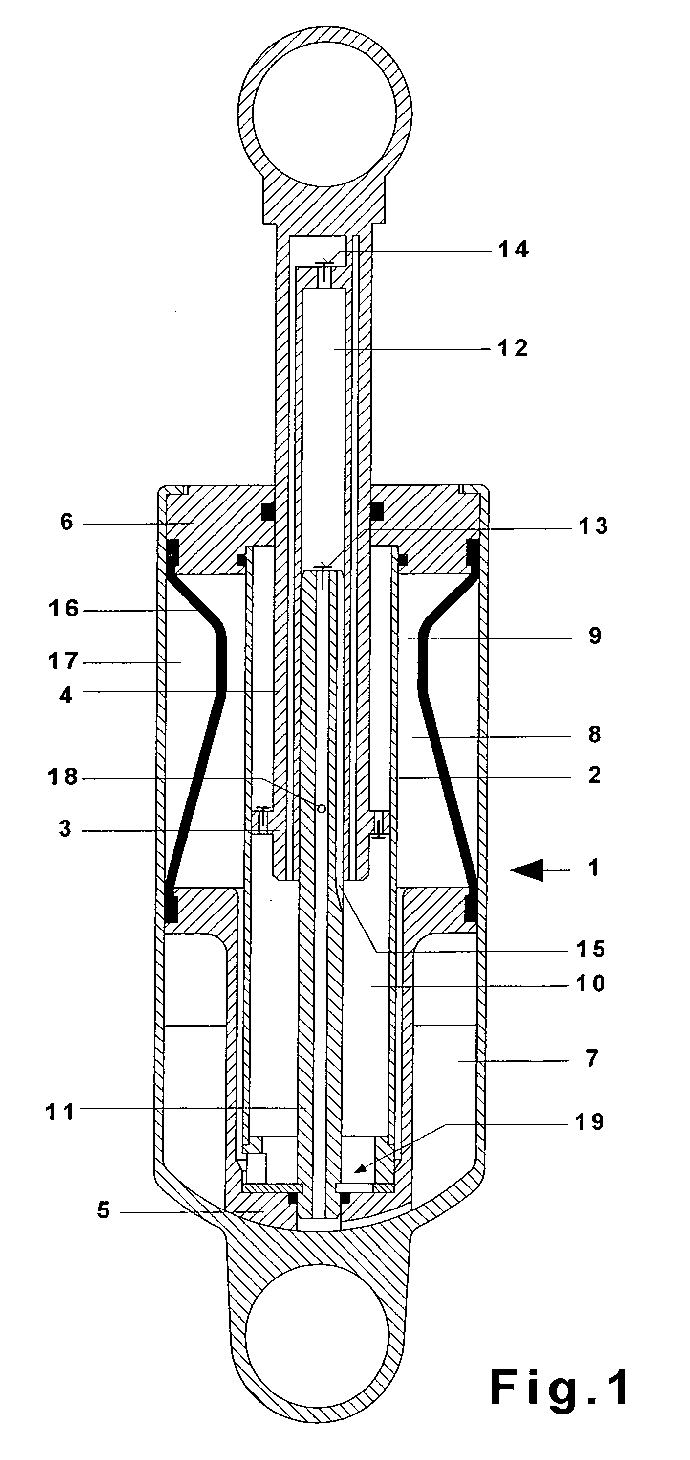 Self-pumping hydropneumatic suspension strut unit