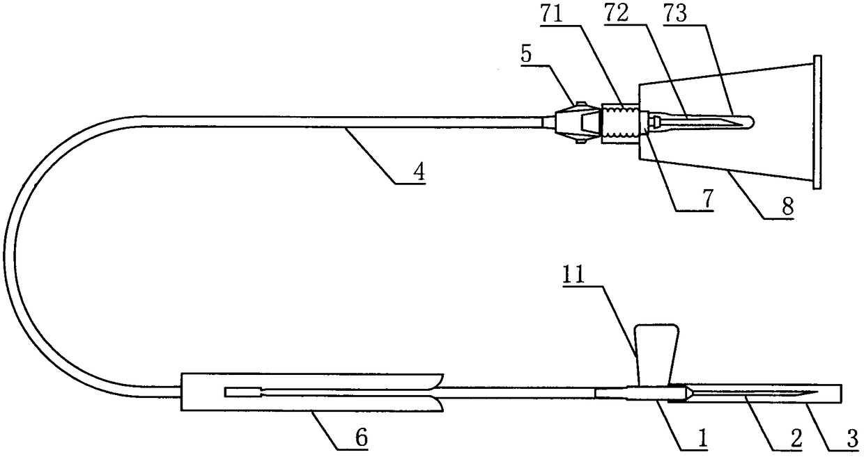 Disposable anti-needlestick venous blood sampling needle