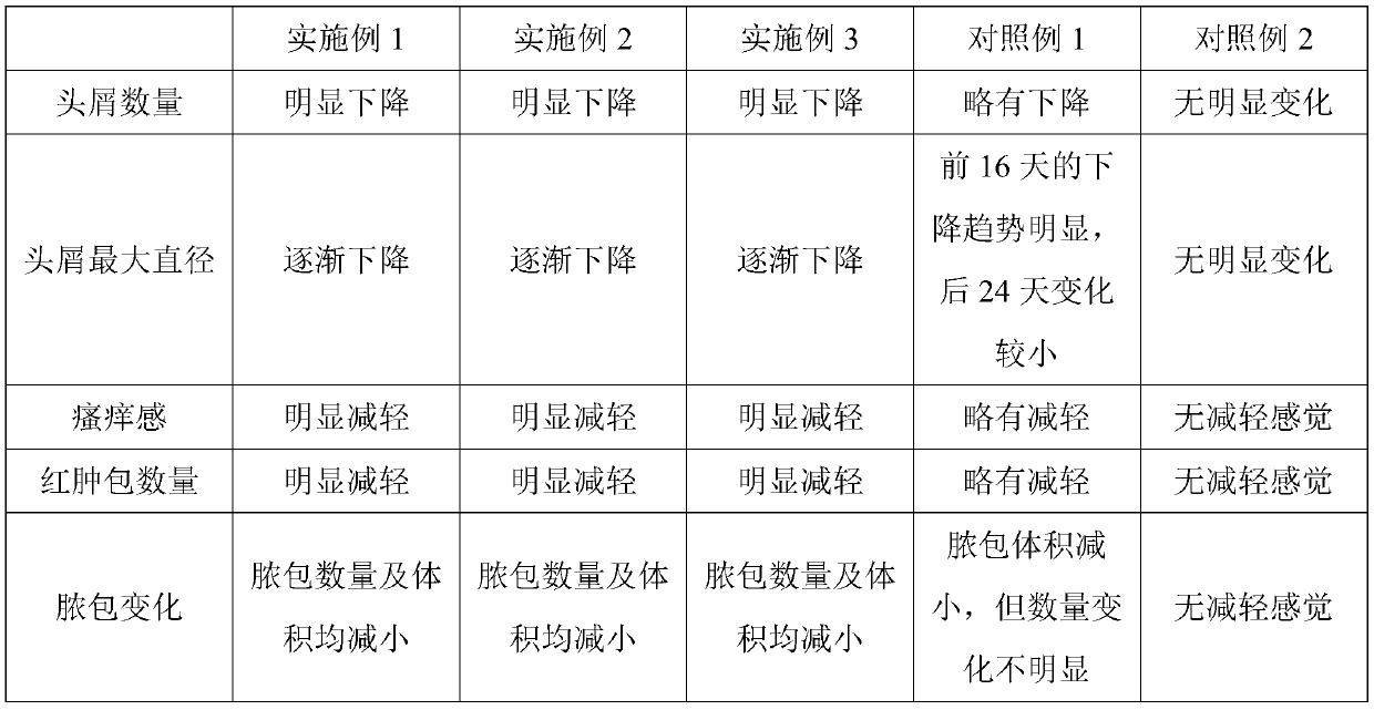 Dandruff-removing itch-relieving composition and preparation method thereof