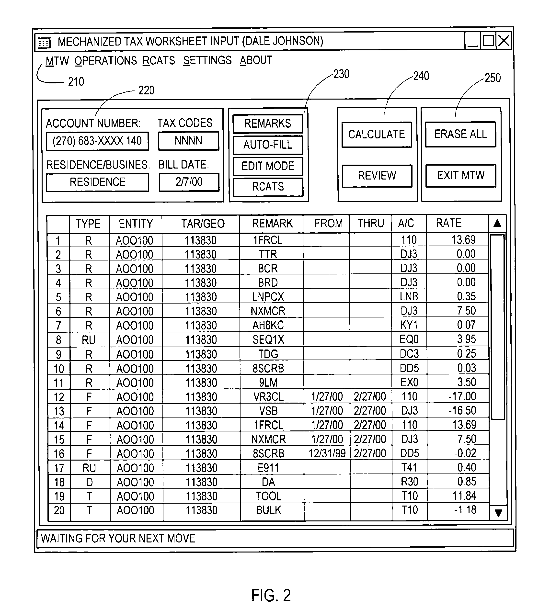 Mechanized tax worksheet