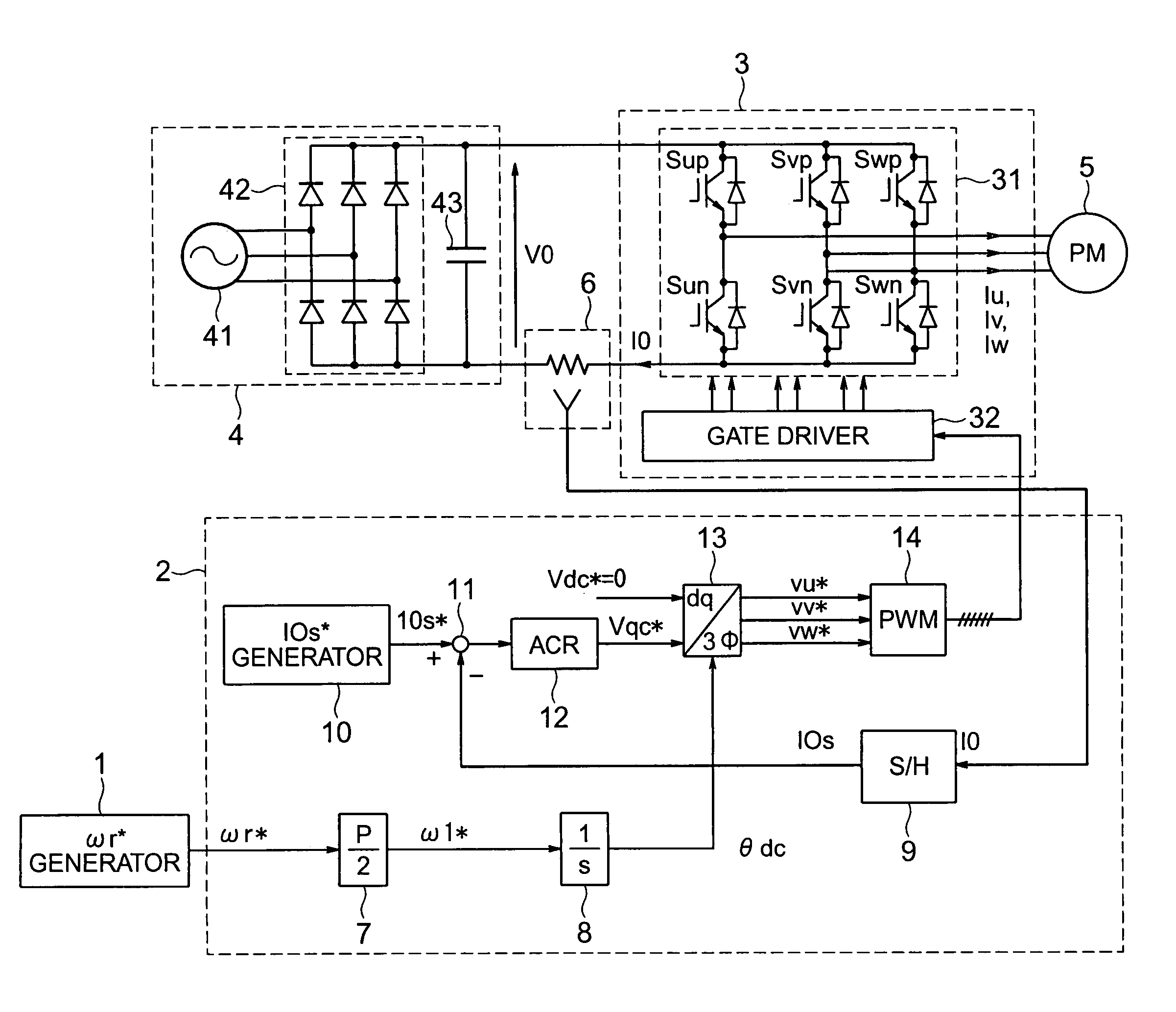 Motor drive system for AC motors