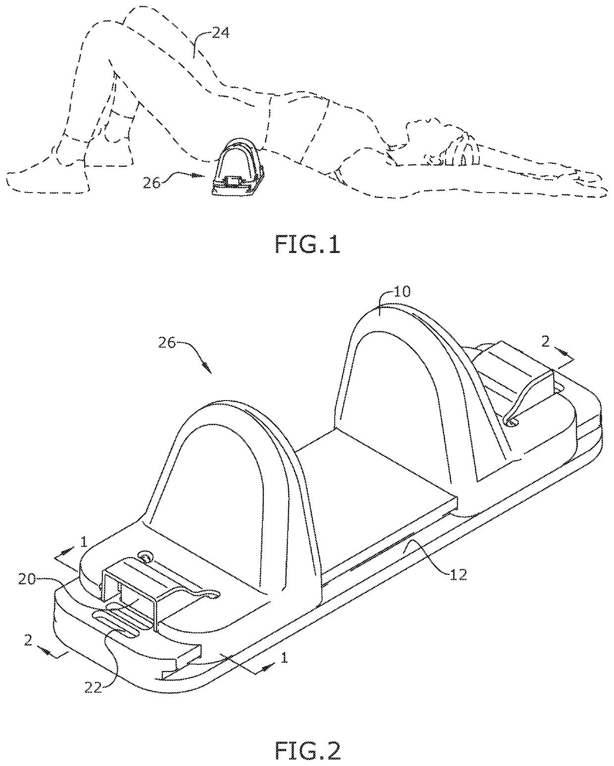 Apparatus and method for relieving tightness in the hip flexor muscles