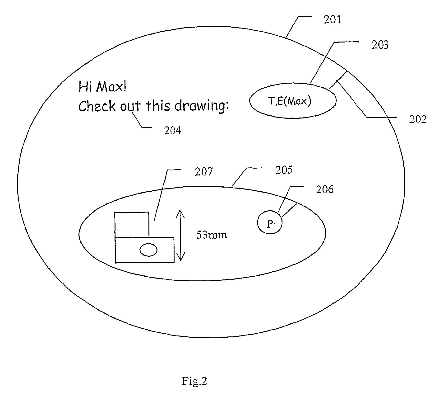 Method and arrangement for identifying and processing commands in digital images, where the user marks the command, for example by encircling it