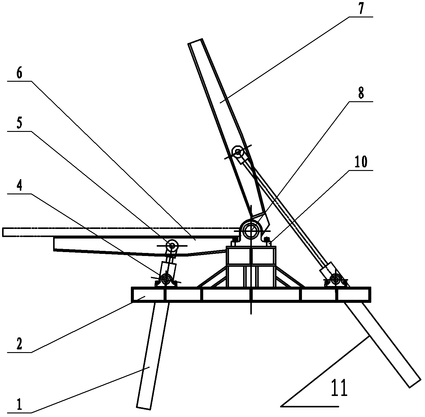 180-degree steel plate turnover mechanism in hull planar section production line