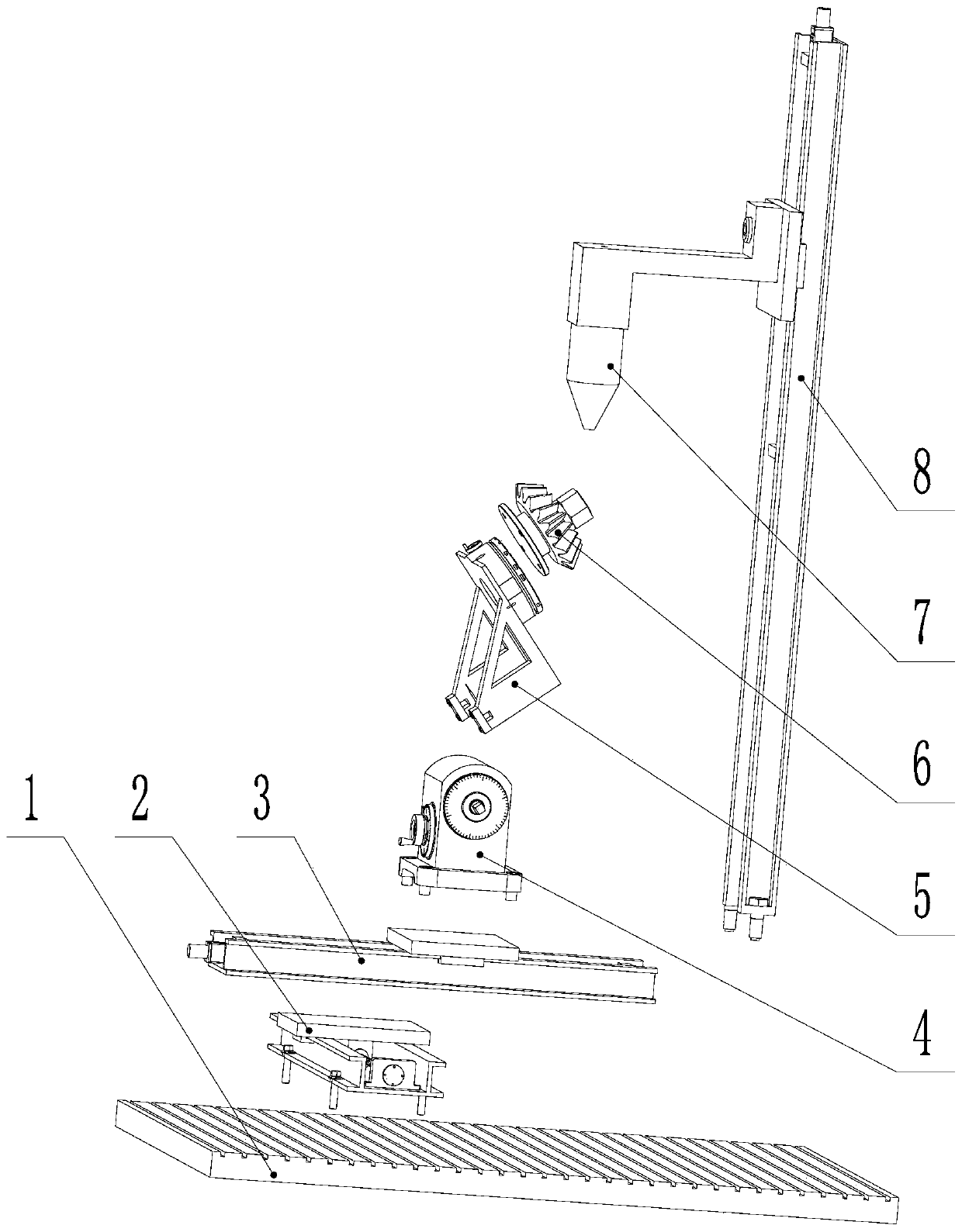 An adjustable fixture for repairing bevel gears by laser cladding