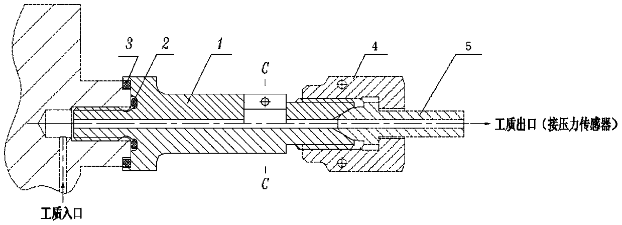 Adapter joint for small-bore gas/liquid pressure measurement