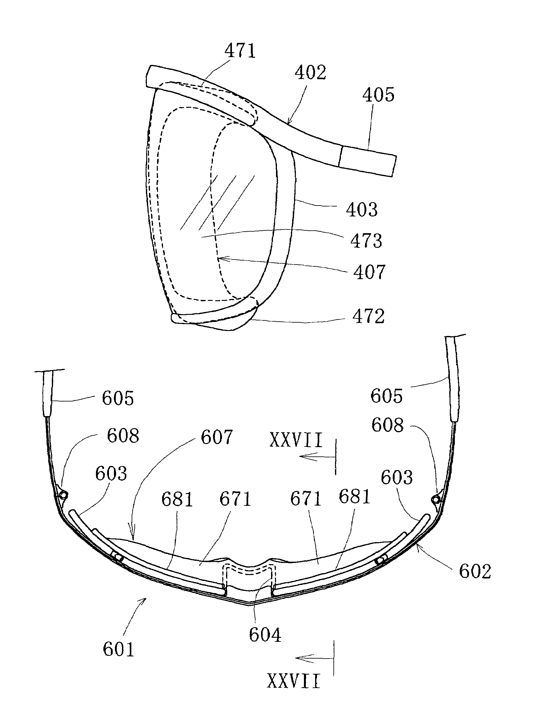 Windshield eyeglasses, windshields for eyeglasses, and method for windshielding in eyeglasses