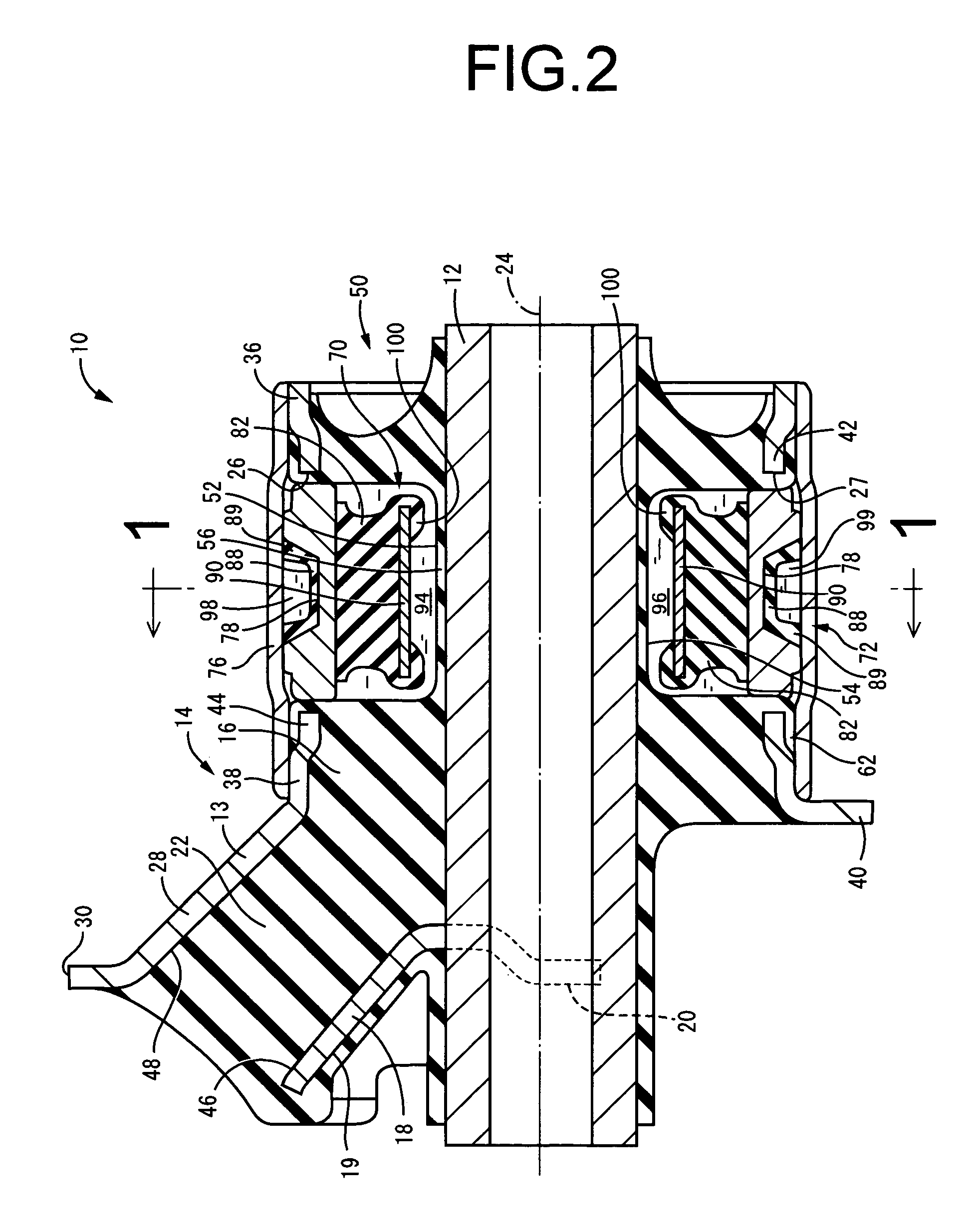 Fluid filled cylindrical vibration damping device