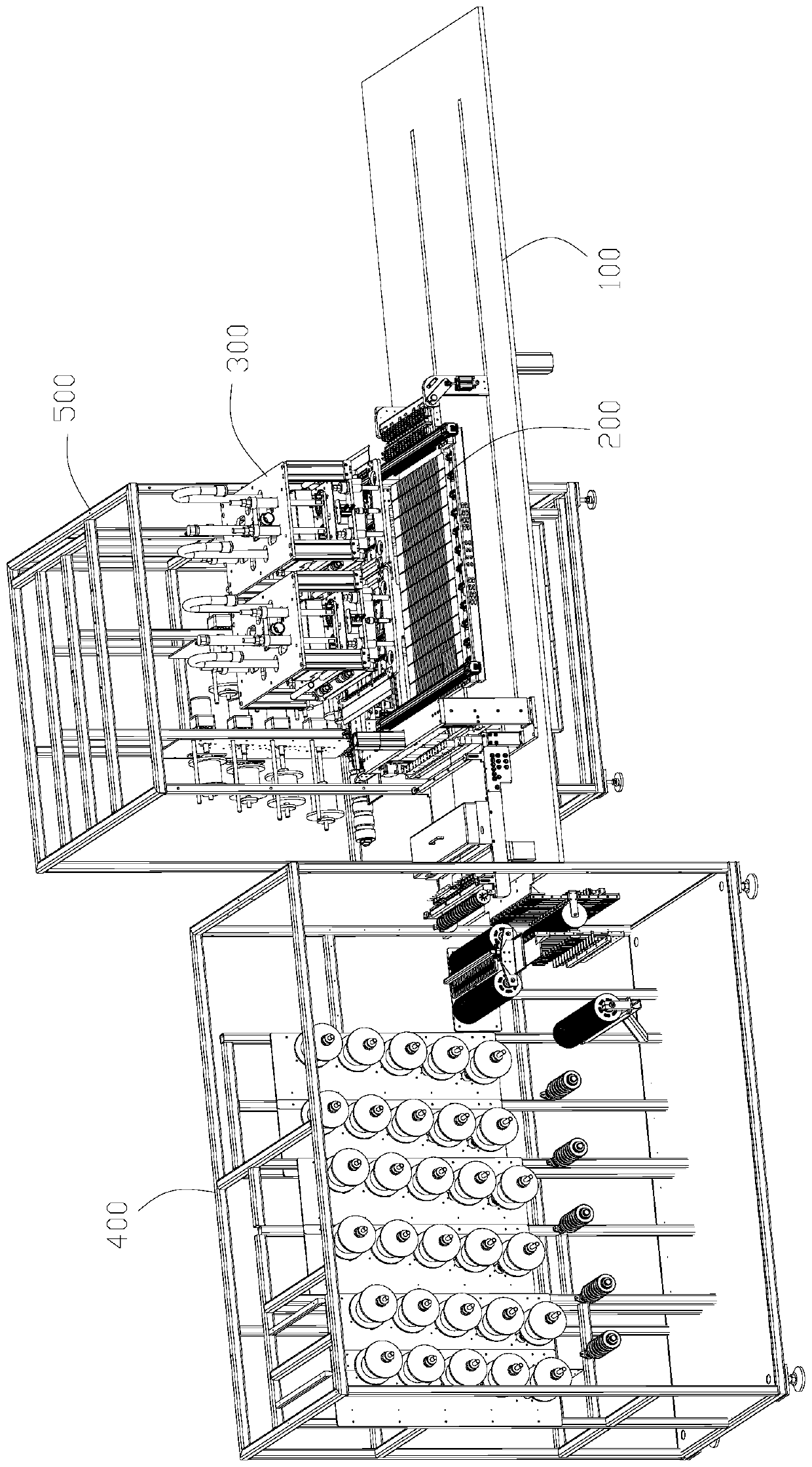 Main grid-free solar cell piece welding device