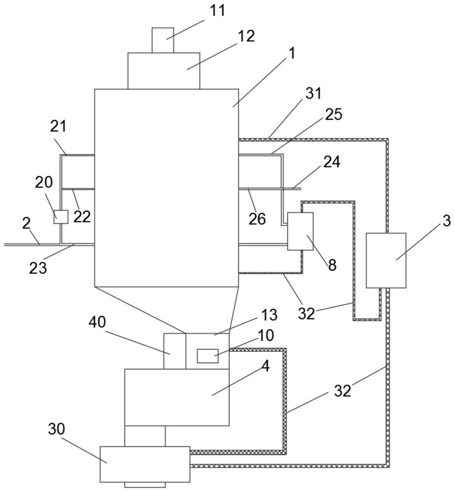 Red lead oxidation furnace discharge cooling device