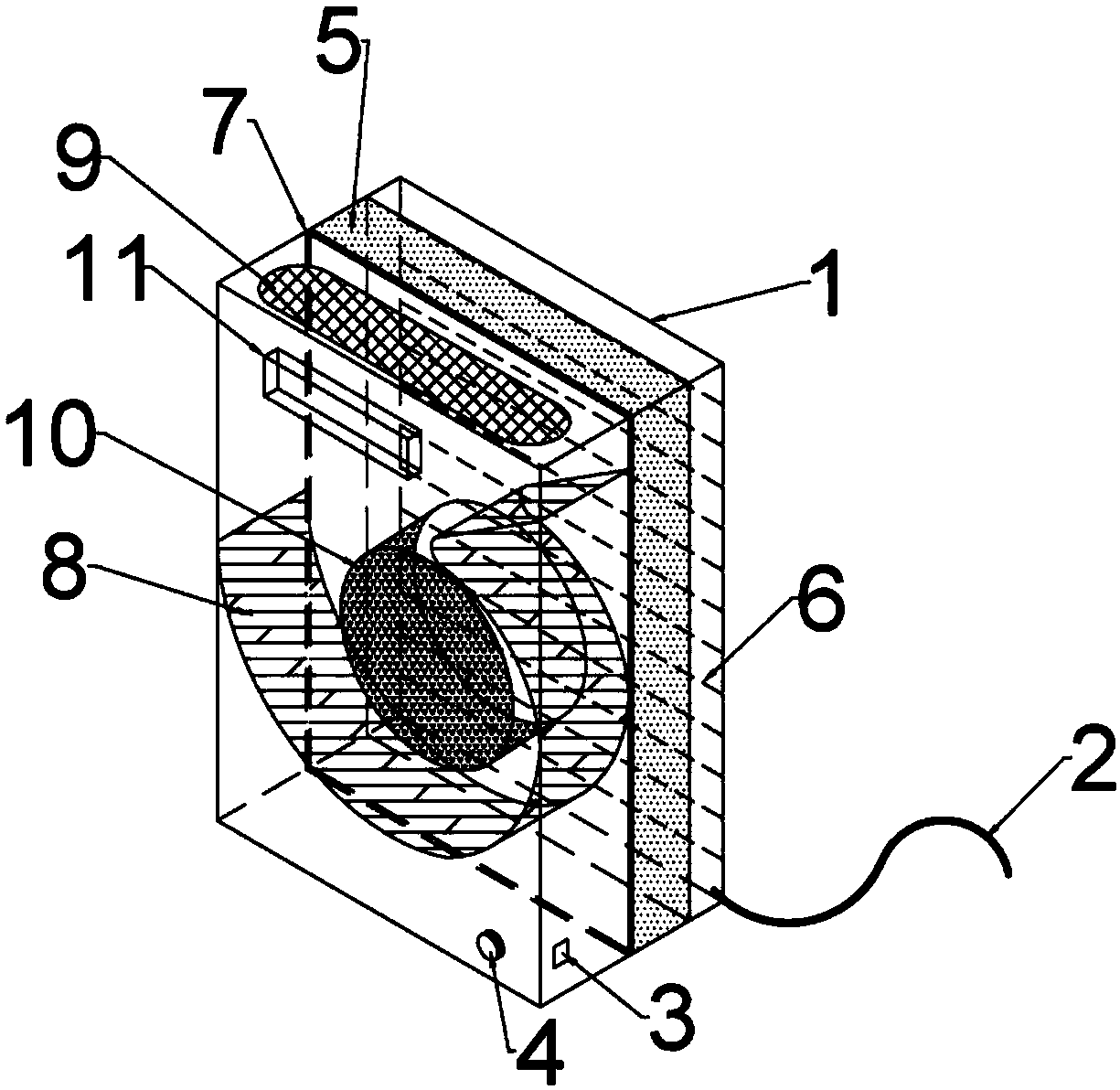 Large-blast-capacity low-noise recoverable wall mounting type draught fan and installing method thereof