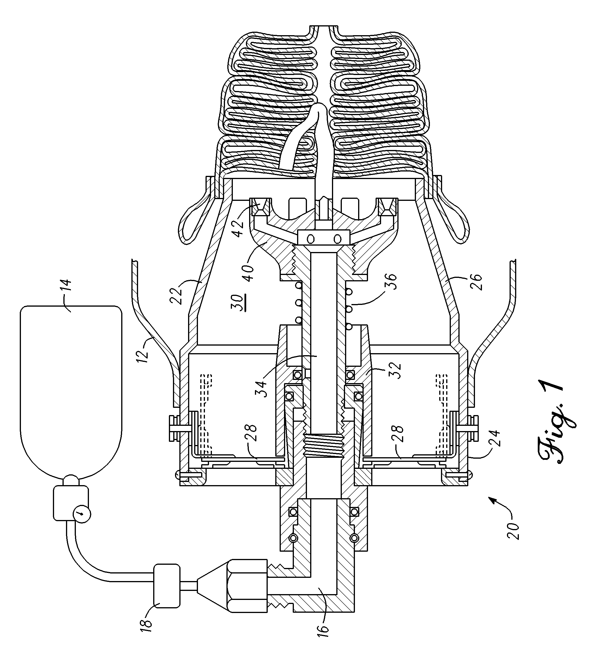 Inflation aspirator with collapsible barrel